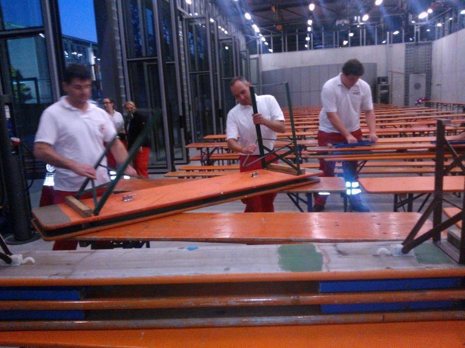 Flüchtlingslager in Bruchsal in der Feuerwehrschule